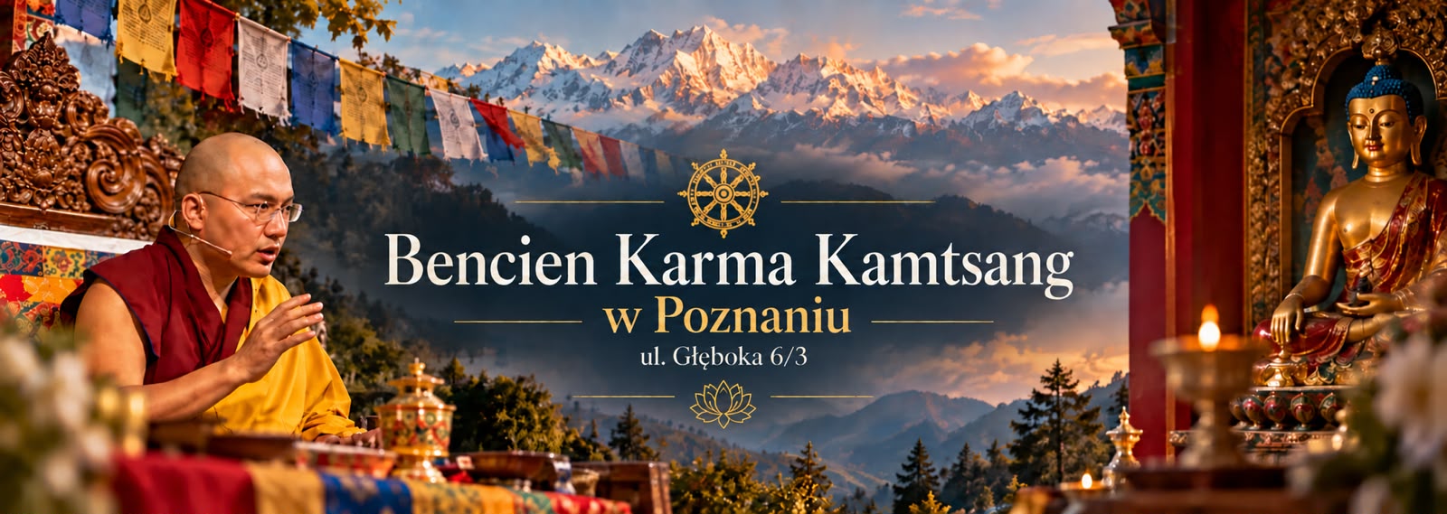 Bencien Karma Kamtsang w Poznaniu, ul. Głęboka 6/3 — Karmapa, Himalaje i posąg Buddy